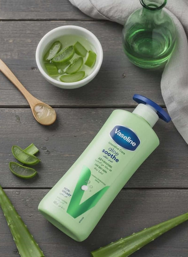 فازلين لوشن العناية المكثفة بالألوفيرا لتهدئة البشرة الجافة 400 مل - Image 2